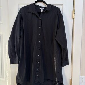 Black Spanx Button Front Dress 1x